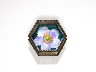 Hexagon Anenome Flower Jewelry Box