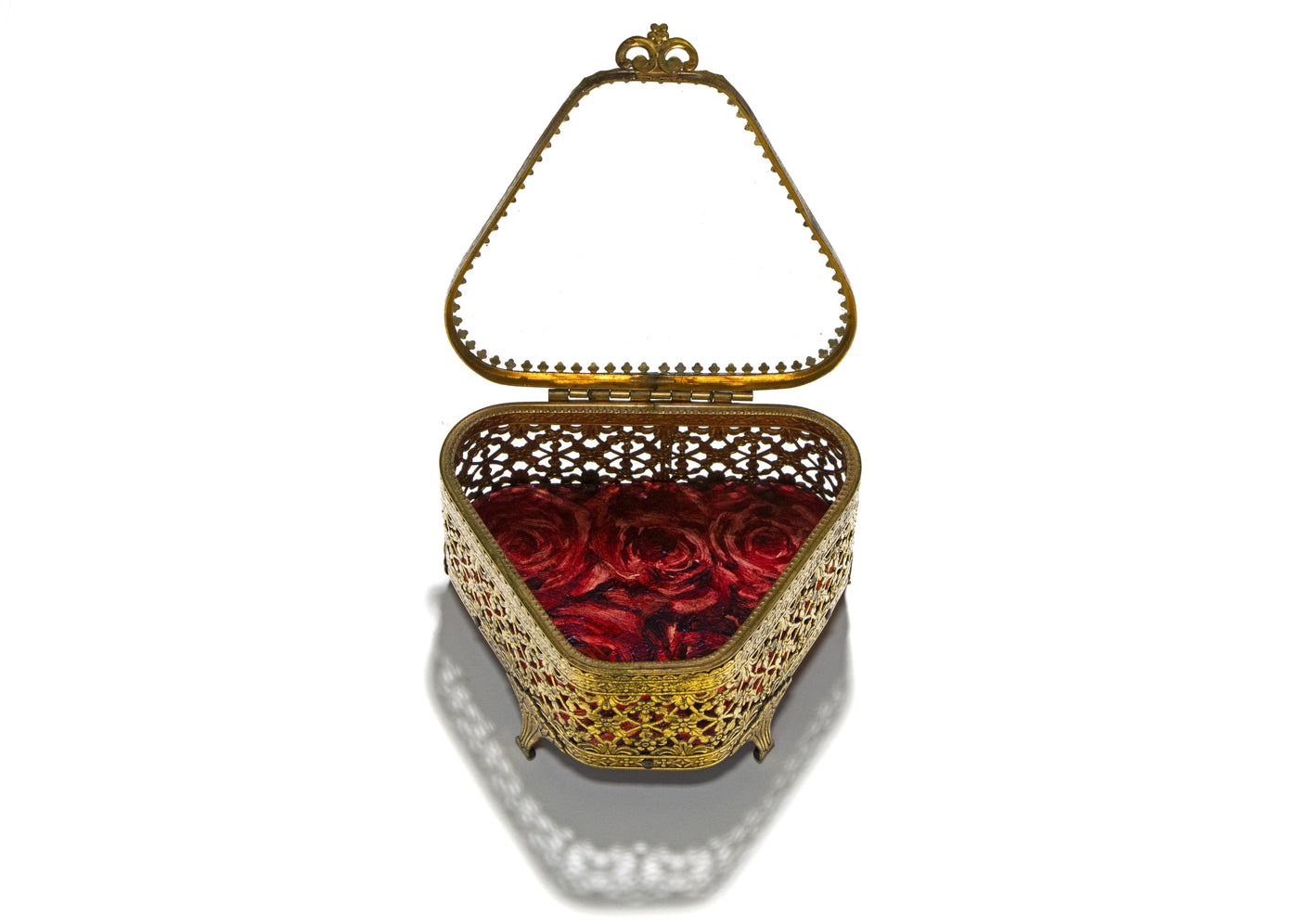 Rose Cluster Triangular Jewelry Box
