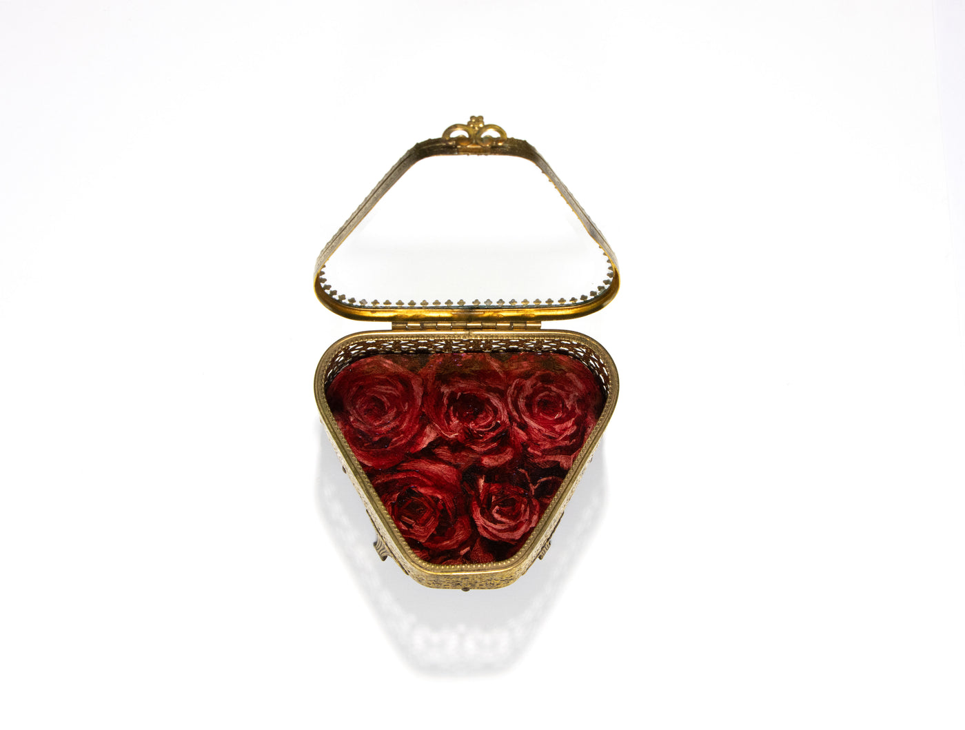 Rose Cluster Triangular Jewelry Box